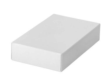 Beyaz arkaplanda izole edilmiş beyaz kutu