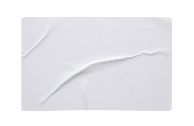 Beyaz arkaplanda boş kağıt etiket dokusu izole edildi