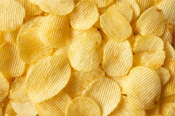 Ropogós Arany Burgonya Chips Snack Textúra Háttér — Stock Fotó