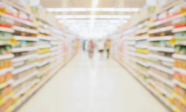 Supermercado Loja Corredor Interior Abstrato Desfocado Fundo — Fotografia de Stock
