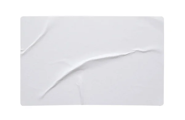 Etiqueta Adesiva Papel Branco Textura Isolada Fundo Branco — Fotografia de Stock