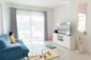 Oturma odasının içi soyut olarak bulanık ev arkaplanı