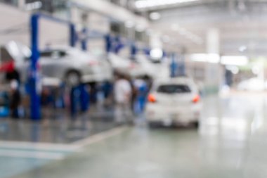 Araç servis merkezi oto tamir atölyesi bulanık arkaplan
