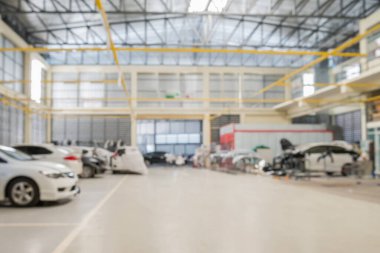 Araç servis merkezi vücut boyama atölyesi bulanık arkaplan
