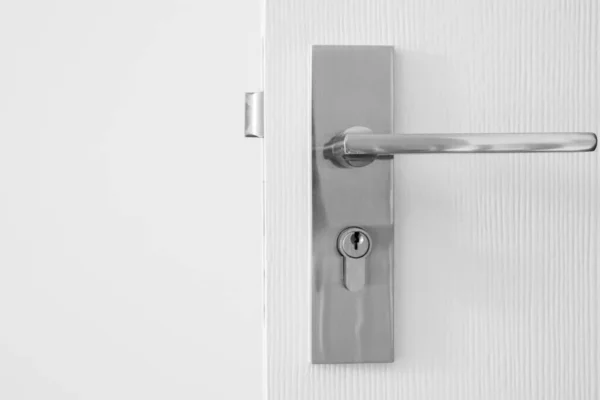 Modern Door Handle Keyhole White Door — Stock Photo, Image