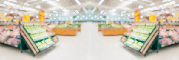 Supermercato Negozio Alimentari Interno Corridoio Astratto Sfondo Sfocato — Foto Stock