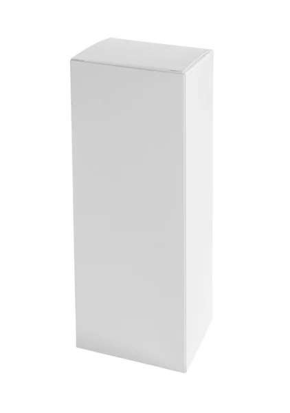 白い背景に隔離されたモックアップ白い背の高い形状の製品パッケージボックス — ストック写真