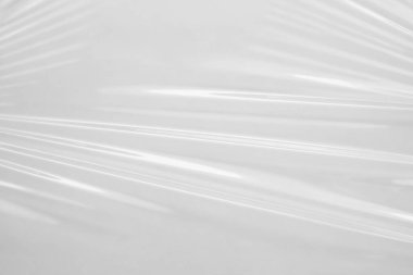 Beyaz şeffaf plastik film sarma dokusu arkaplanı