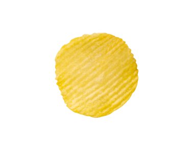 Patates cipsi beyaz arkaplanda izole edildi