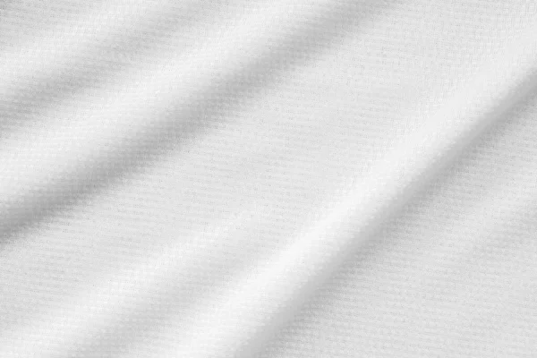 Fehér Sport Ruházat Szövet Futball Ing Mez Textúra Háttér — Stock Fotó