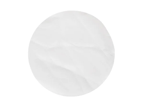 Etiqueta Adesiva Papel Redondo Branco Branco Isolada Fundo Branco — Fotografia de Stock