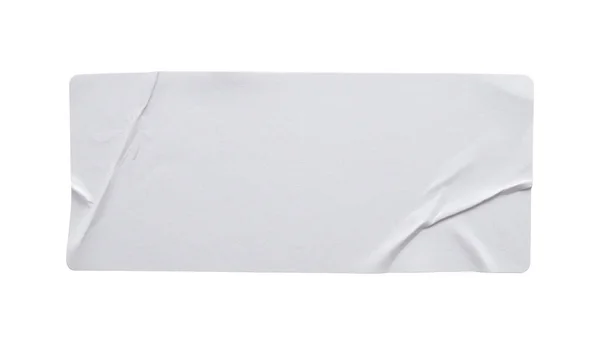 Papier Blanc Autocollant Texture Étiquette Isolé Sur Fond Blanc — Photo