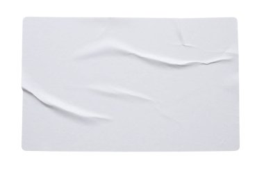 Beyaz arkaplanda boş kağıt etiket dokusu izole edildi