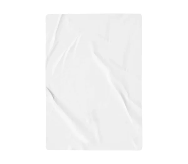 Bianco Bianco Sgualcito Increspato Texture Poster Isolato Sfondo Bianco — Foto Stock