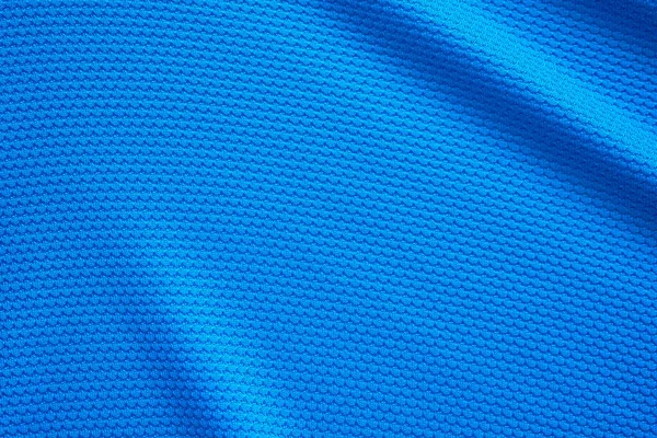 Blu Calcio Jersey Abbigliamento Tessuto Texture Sport Usura Sfondo Primo — Foto Stock