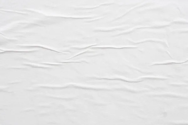 Boş Beyaz Buruşmuş Buruşmuş Kağıt Poster Dokusu Arka Planı — Stok fotoğraf