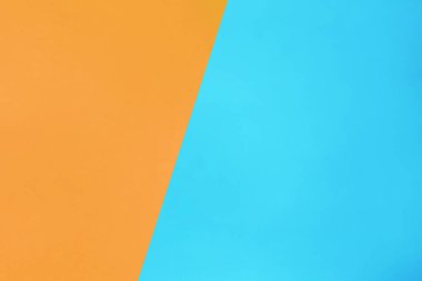 mavi ve turuncu pastel kağıt rengi üst görünüm minimal düz arkaplan