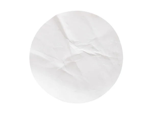 Белая Круглая Бумажная Этикетка Белом Фоне — стоковое фото