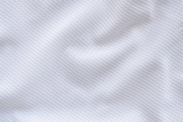 Bílé Sportovní Oblečení Tkaniny Fotbalové Tričko Textura Dresu Abstraktní Pozadí — Stock fotografie