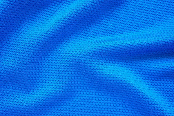 Tissu Maillot Football Bleu Texture Vêtements Sport Fond Vue Rapprochée — Photo