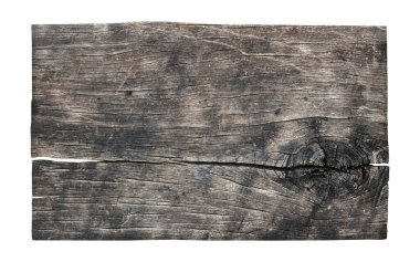 Kırpma yolu ile beyaz arkaplanda izole edilmiş eski tahta tabela