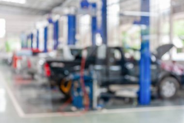 Araç servis merkezi oto tamir atölyesi bulanık arkaplan