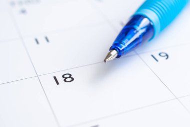 Takvim sayfasında mavi kalem İş Planlama Randevu Toplantısı