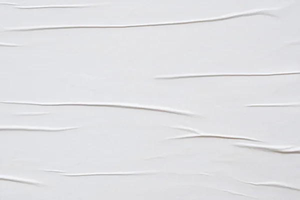 Biały Pognieciony Gnieciony Papier Plakat Tekstury Tła — Zdjęcie stockowe
