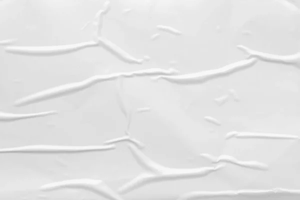 Biały Pognieciony Gnieciony Plastikowy Plakat Tekstury Tła — Zdjęcie stockowe