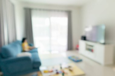 Oturma odasının içi soyut olarak bulanık ev arkaplanı