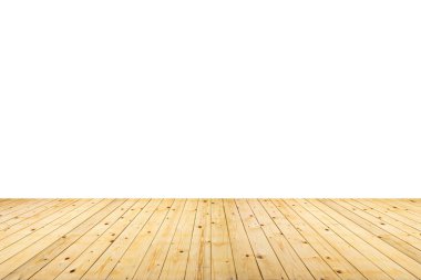 Ürün görüntüleme montajı için beyaz arkaplanda boş tahta tablo izole edildi