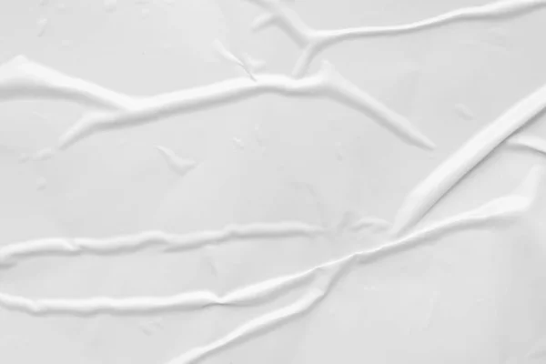 Branco Crumpled Vincado Plástico Poster Textura Fundo — Fotografia de Stock