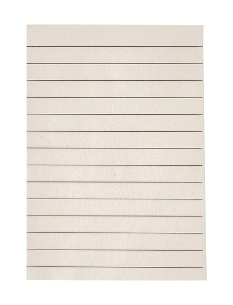 Lined Paper Texture Isolated White Background — Zdjęcie stockowe