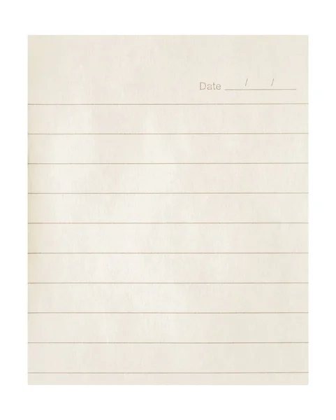 Lined Paper Texture Isolated White Background — Foto Stock