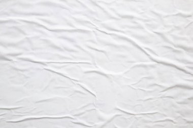 beyaz buruşmuş ve buruşmuş kağıt poster dokusu arkaplanı