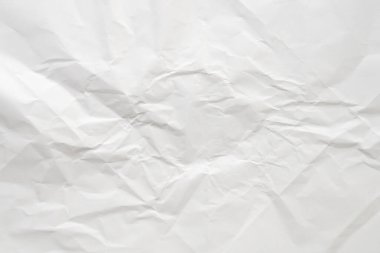 Beyaz buruşmuş ve buruşmuş kağıt doku arkaplanı