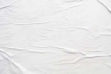 beyaz buruşmuş ve buruşmuş kağıt poster dokusu arkaplanı