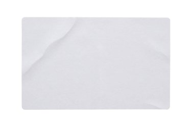 Beyaz arkaplanda boş kağıt etiket dokusu izole edildi