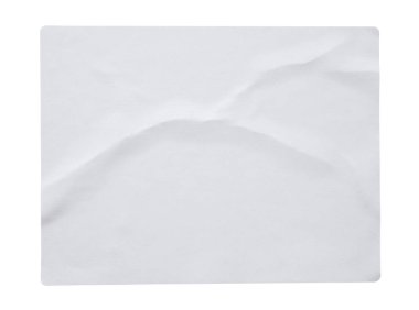 Beyaz arkaplanda boş kağıt etiket dokusu izole edildi