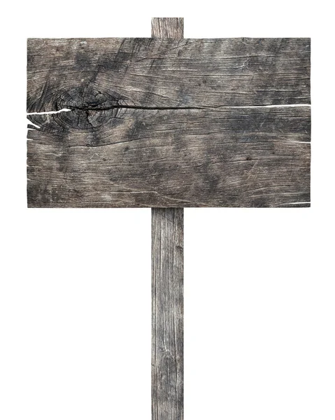 Старый Деревянный Знак Белом Фоне — стоковое фото