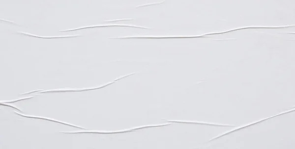 Blanco Arrugado Arrugado Papel Cartel Textura Fondo — Foto de Stock