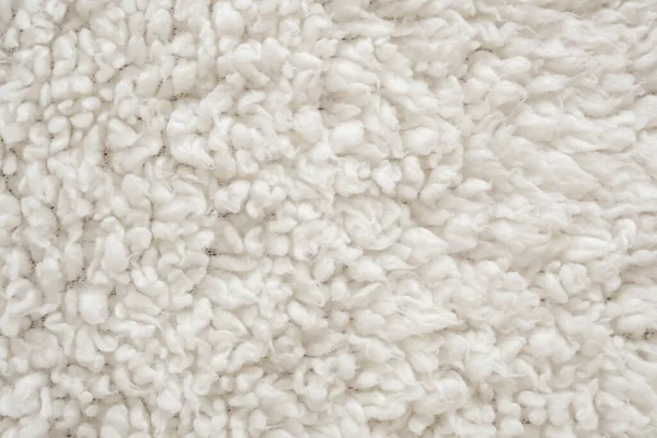 Weiß Flauschig Fell Stoff Wolle Textur Hintergrund — Stockfoto