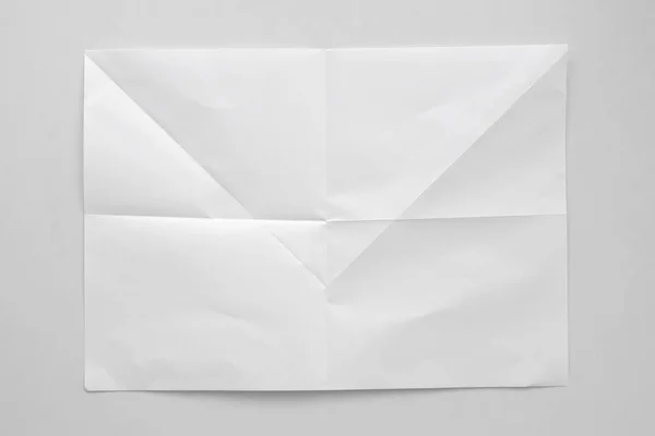 White Folded Wrinkled Paper White Background — Stock Fotó