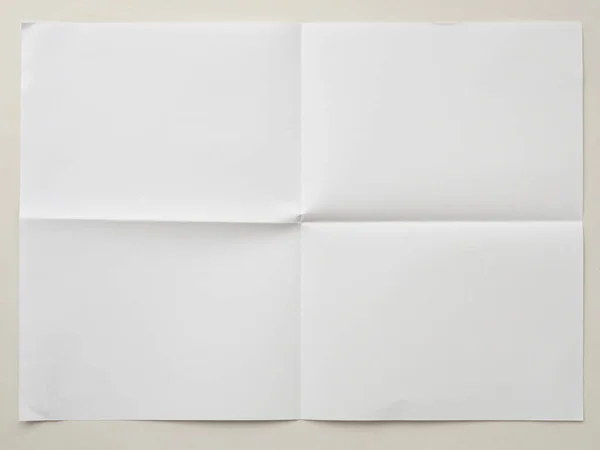 White Folded Wrinkled Paper White Background — Zdjęcie stockowe