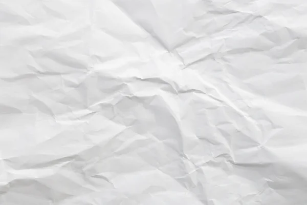 白色折皱和折皱的纸张纹理背景 — 图库照片