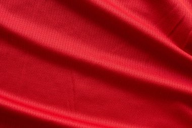 Spor kıyafetleri kumaş futbol forması desen üst görünüm kırmızı renk