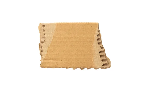 Brown Cardboard Paper Piece Isolated White Background — Zdjęcie stockowe