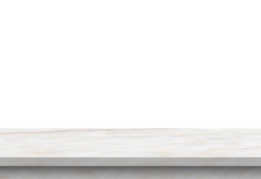 beyaz mermer taş tablo ürün gösterimi için beyaz arkaplan üzerinde izole