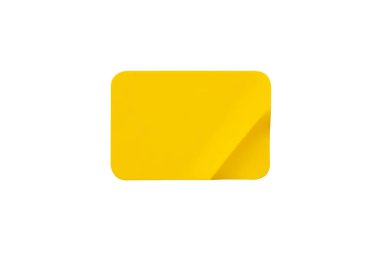 Beyaz arkaplanda izole edilmiş sarı plastik etiket