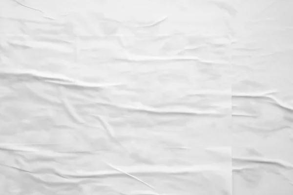 White Crumpled Creased Paper Poster Texture Background — Stock Photo, Image